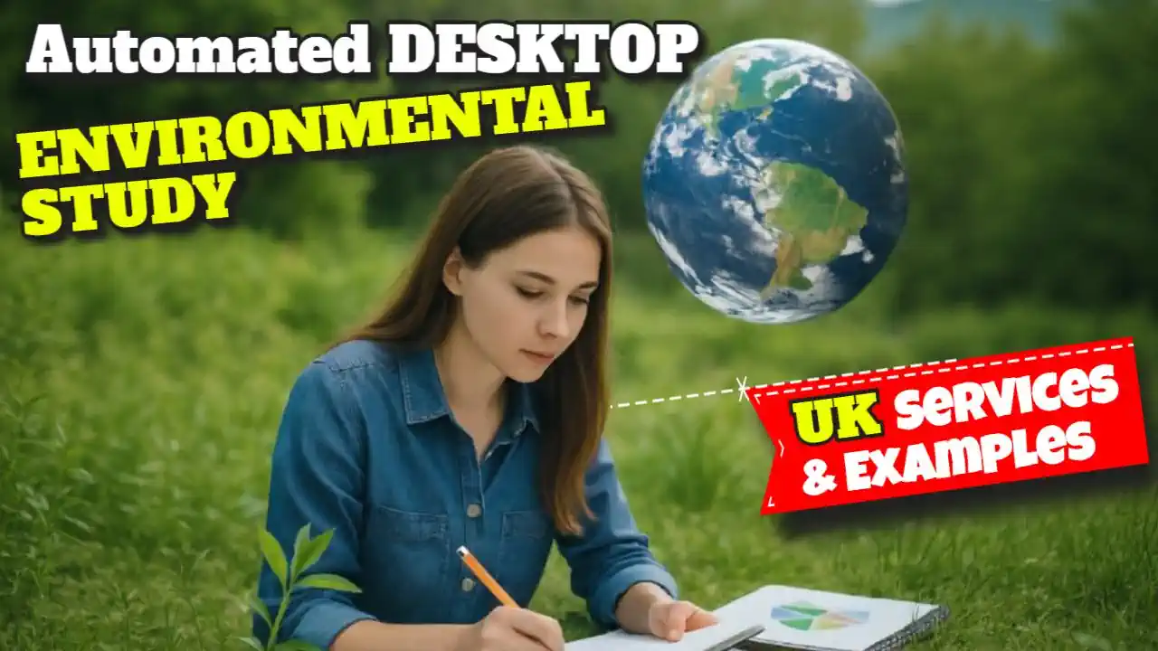 Featured image with the text: Automated Desktop Environmental Study UK Services & Examples. Featured image with the text: Automated Desktop Environmental Study UK Services & Examples.