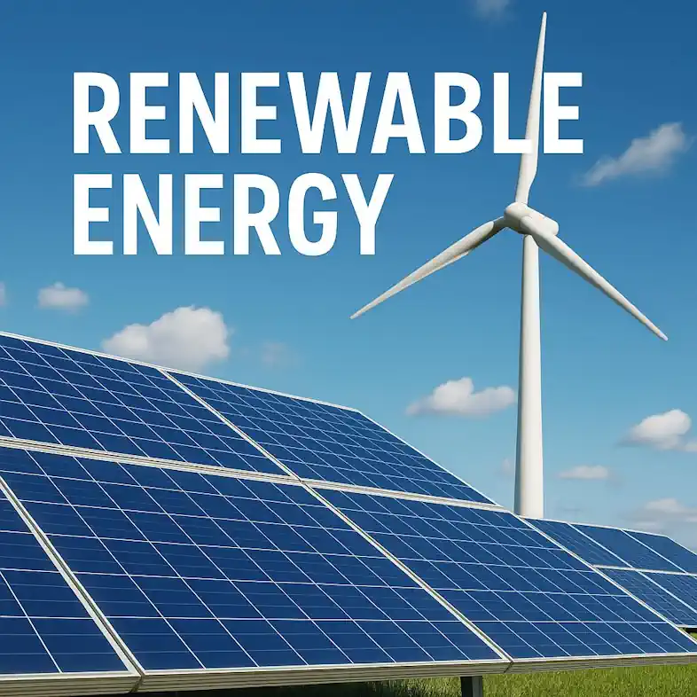 Renewable energy poster advertises for the success of onshore wind farm EIAs