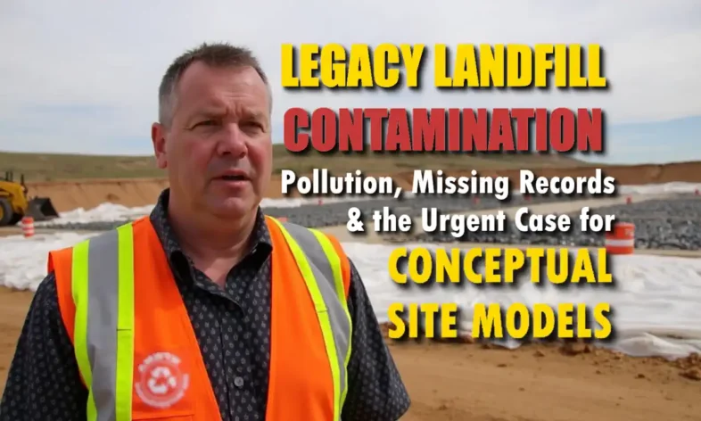 Text on image - Legacy Landfill Contamination the case for Conceptual Site Models CSMs.