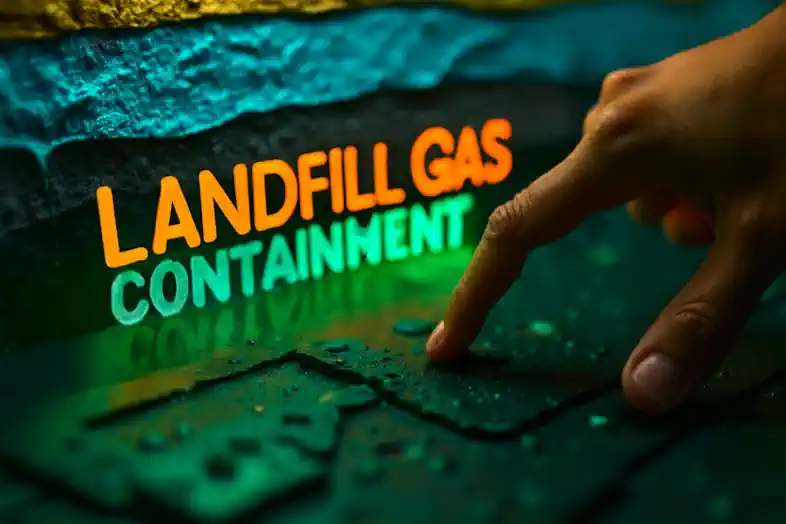 Landfill gas containment graphic image.